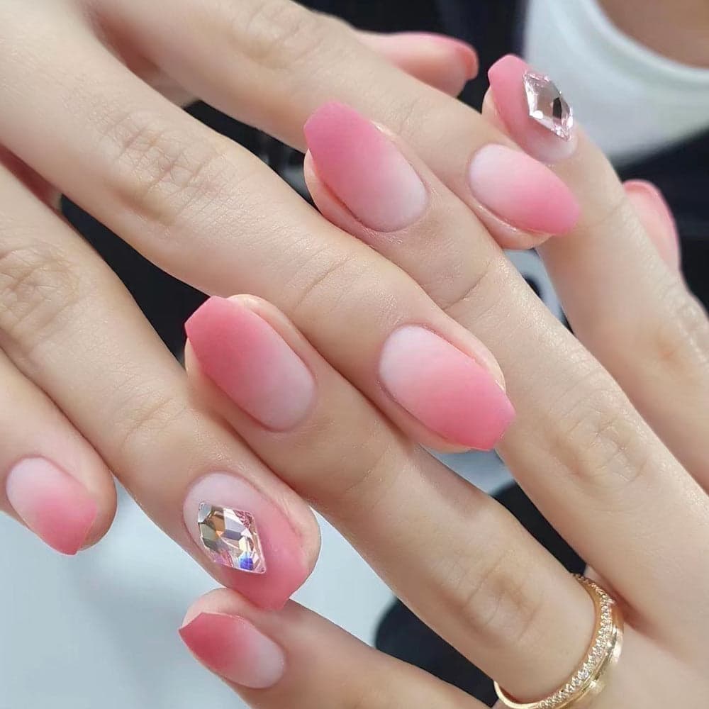 Short Blush Minimalist Press On Nails