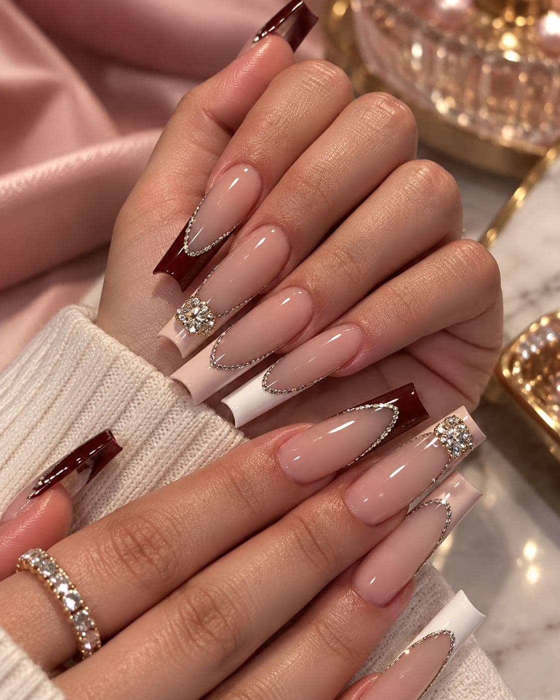 Long French Press On Nails