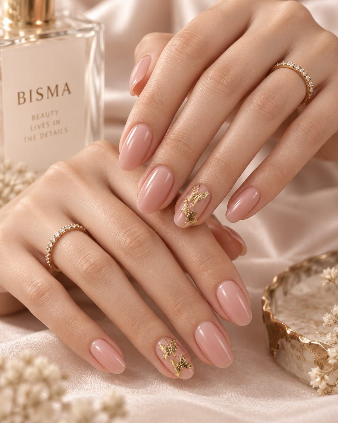 Nude Butterfly Press On Nails